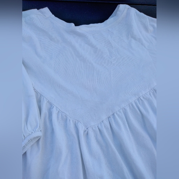 Zara White Shirt, Size XL, Lace in V-Pattern on Front Chest, Balloon Sle… - Picture 4 of 8
